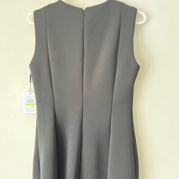 NWT Calvin Klein Black Embellished Sheath Cocktail Dress w/ Slit Size 4 - Picture 9 of 16